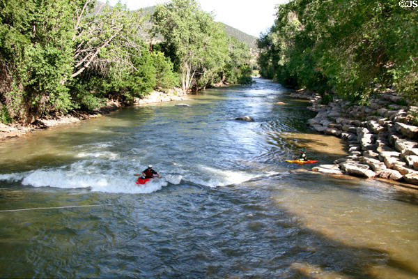 Kayakers on Arkansas River. Salida, CO.