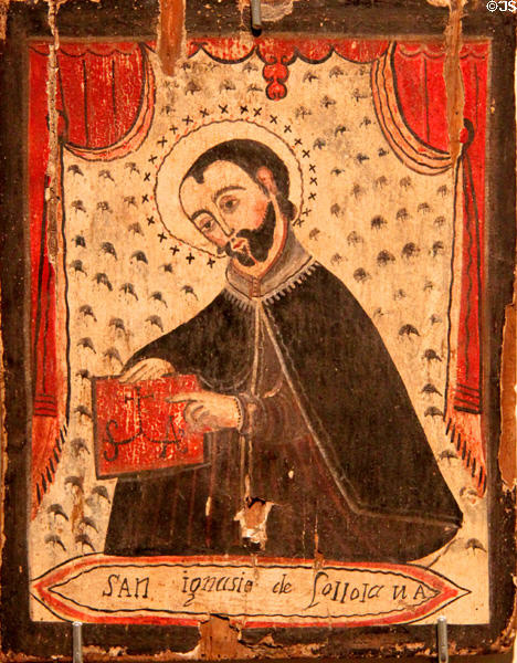 St Ignatius of Loyola painting (1820-62) by José Rafael Aragón at Colorado Springs Fine Arts Center. Colorado Springs, CO.
