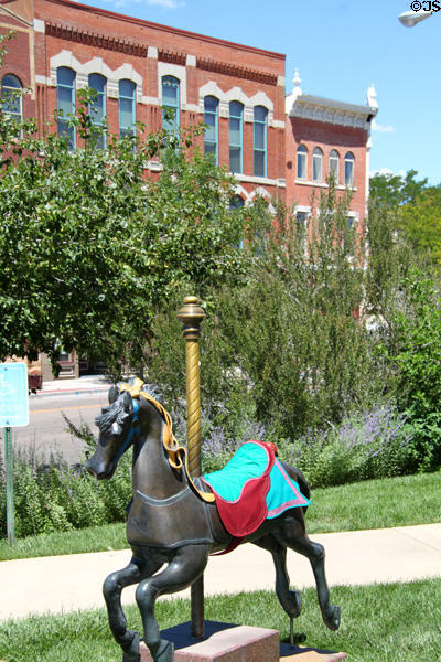 Heritage streetscape with carousel horse on N. Santa Fe Ave. Pueblo, CO.