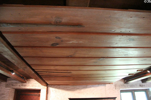 Baffle which swings down from ceiling to divide parlor into two rooms at Henry Whitfield State Museum. Guilford, CT.