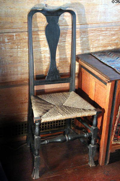 Sidechair (c1730-60) at Henry Whitfield State Museum. Guilford, CT.