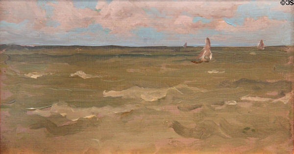 Blue & Silver, Dieppe painting (c1880-5) by James Abbott McNeill Whistler at New Britain Museum of American Art. New Britain, CT.