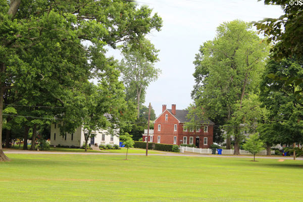 Broad Street green with 17th & 18th C houses. Wethersfield, CT.