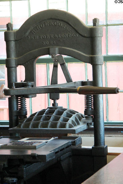 Printing press at Mystic Seaport. Mystic, CT.