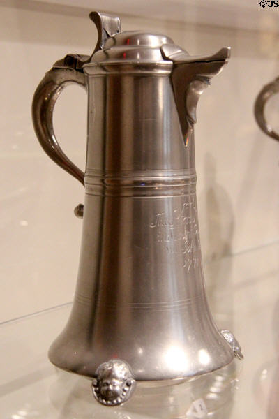 Pewter church flagon (1771) by Johann Christoph Heyne of Lancaster, PA at Yale University Art Gallery. New Haven, CT.