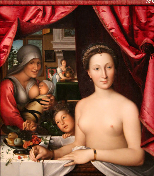 Lady in Her Bath painting (c1571) by François Clouet at National Gallery of Art. Washington, DC.