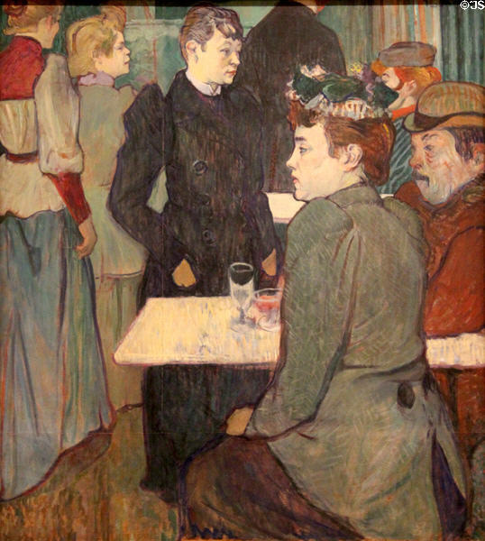 Corner of the Moulin de la Galette painting (1892) by Henri de Toulouse-Lautrec at National Gallery of Art. Washington, DC.