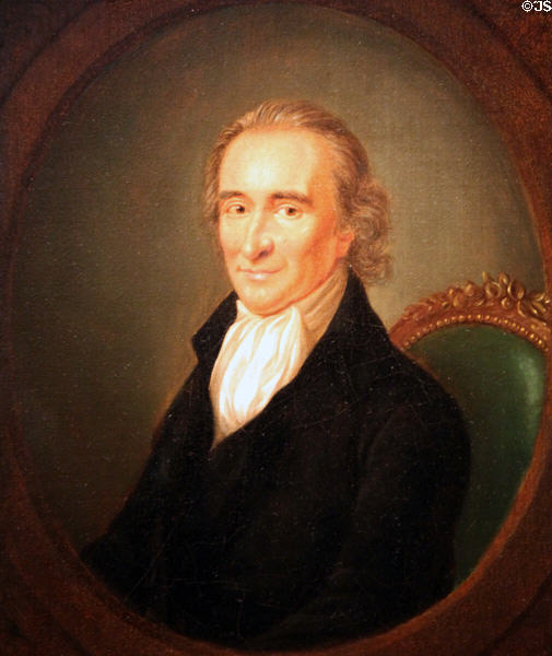 Thomas Paine, Revolutionary leader painting (c1792) by Laurent Dabos at National Portrait Gallery. Washington, DC.
