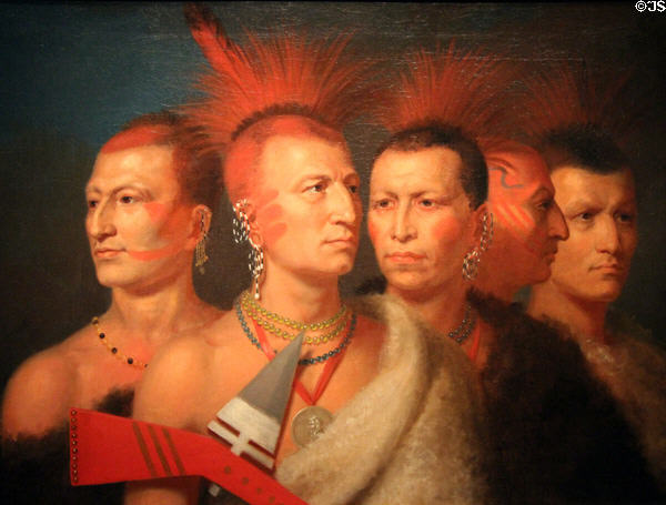 Young Omahaw, Ware Eagle, Little Missouri, & Pawnees portraits (1821) by Charles Bird King at Smithsonian American Art Museum. Washington, DC.