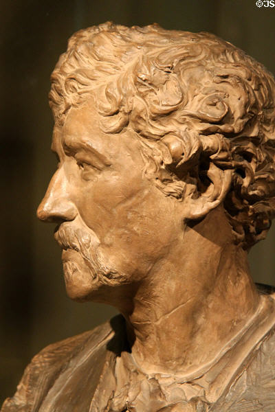 Detail of James McNeill Whistler, painter terra-cotta bust (1872) by Joseph Edgar Boehm at National Portrait Gallery. Washington, DC.