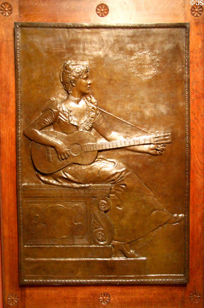 Violet Sargent, sister of John Singer Sargent bronze relief (1890) by Augustus Saint-Gaudens at Smithsonian American Art Museum. Washington, DC.