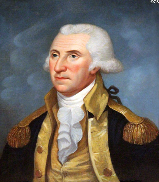 Portrait of General George Washington, first President of Society of the Cincinnati attrib. Charles Peale Polk at Anderson House Museum. Washington, DC.
