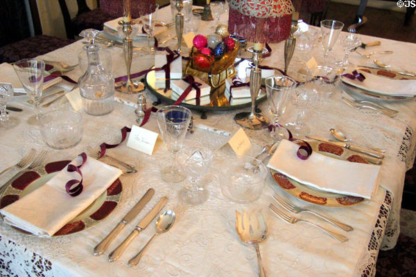 Dining table at Woodrow Wilson House. Washington, DC.