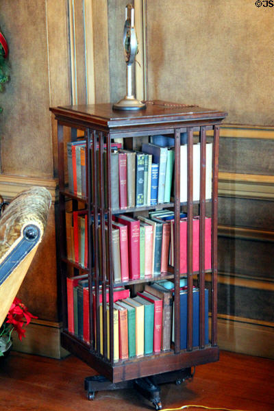 Four-sided spinning bookcase from Canton, OH in Library at Woodrow Wilson House. Washington, DC.