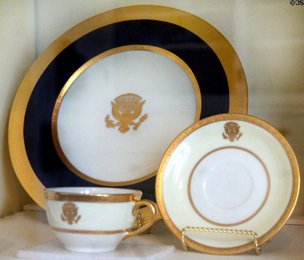 President Wilson White House china (1918) by Lenox China of Trenton, NJ at Woodrow Wilson House. Washington, DC.