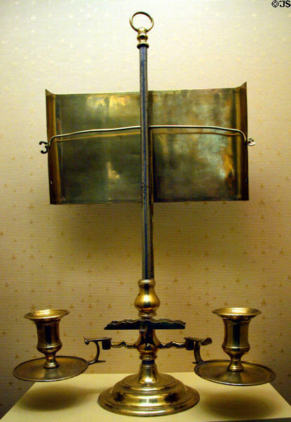 Brass candelabrum used by George Washington while writing his farewell address at National Museum of American History. Washington, DC.