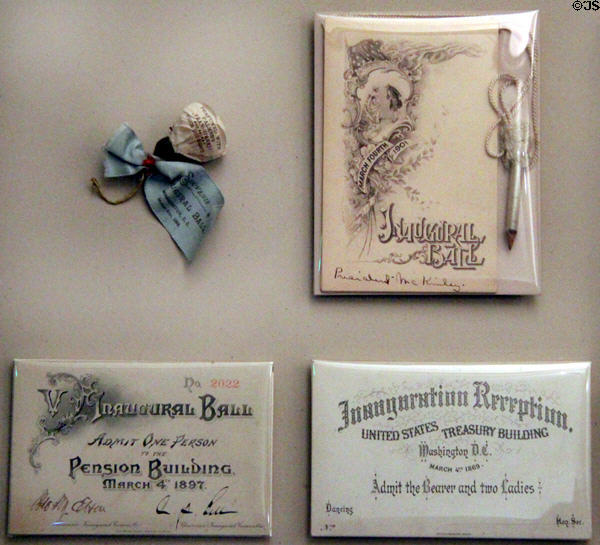 Collection of inaugural ball tickets at National Museum of American History. Washington, DC.