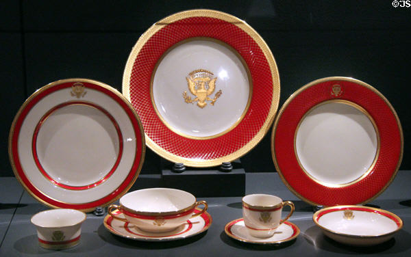 Ronald & Nancy Reagan china (1981) by Lenox at National Museum of American History. Washington, DC.