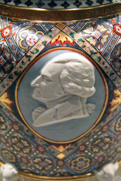 Profile of George Washington on Century vase (1876) by Union Porcelain Works, Greenpoint, NY at National Museum of American History. Washington, DC.