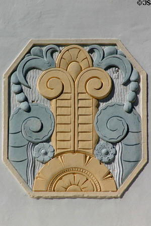 Art Deco decoration on Bentley Hotel. Miami Beach, FL.