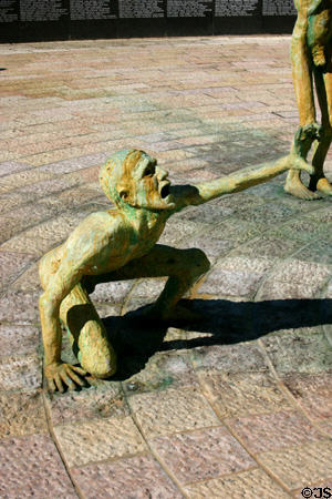 Victim begging for help at Holocaust Memorial. Miami Beach, FL.