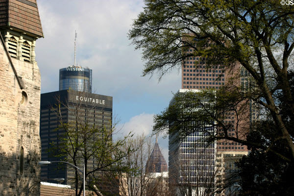 Skyline of downtown Atlanta skyscrapers from Capitol vista. Atlanta, GA.