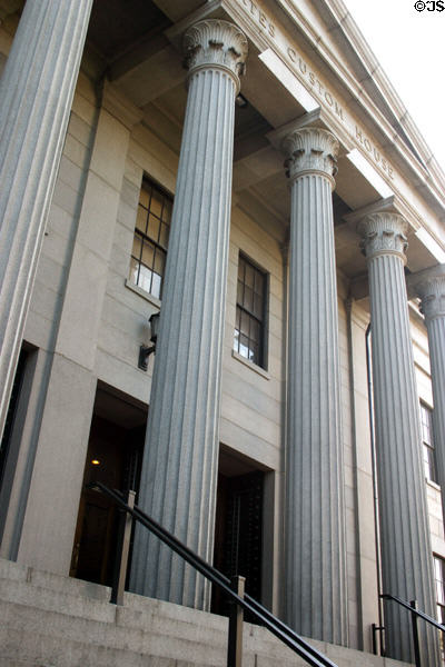 Granite columns of United States Custom House each weighing 15 tons brought from Quincy, ME. Savannah, GA.