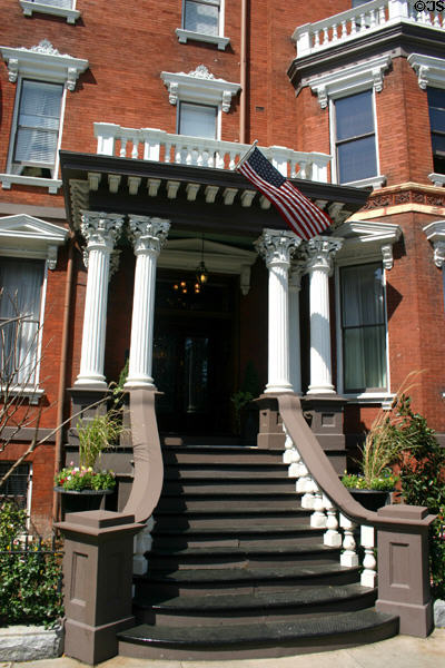 Front entrance of Kehoe House on Columbia Square. Savannah, GA.