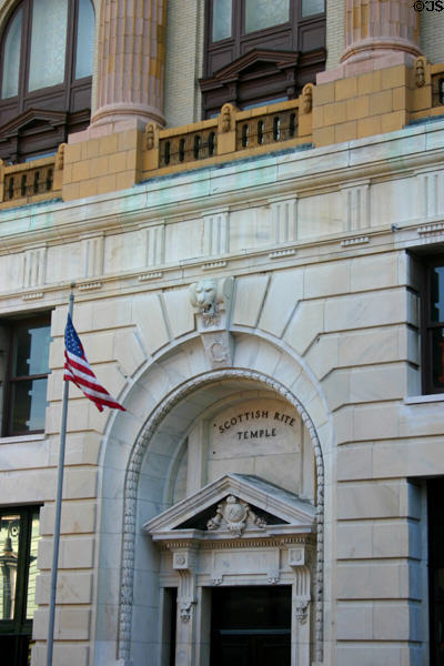 Portal of Scottish Rite Temple. Savannah, GA.