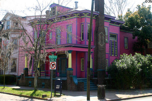 Painted lady Italianate house at Drayton St. & East Park Ave. on Forsyth Park. Savannah, GA.