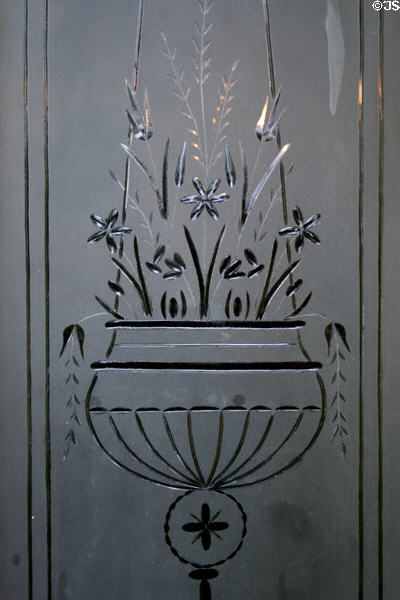 Lapham-Patterson House detail of cut-glass window of front door. Thomasville, GA.