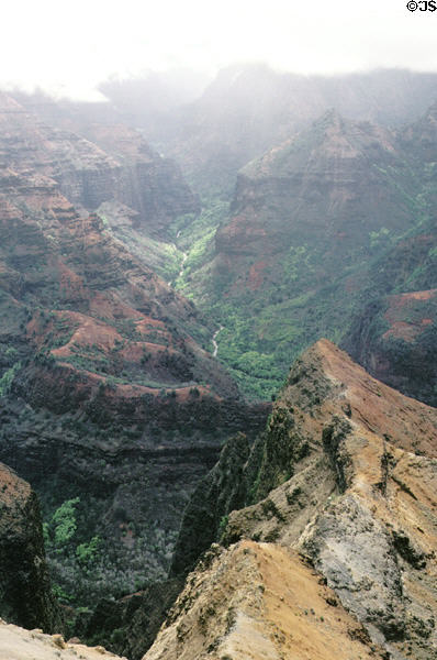 Winding Waimea Canyon scenery on Kauai. Kauai, HI.
