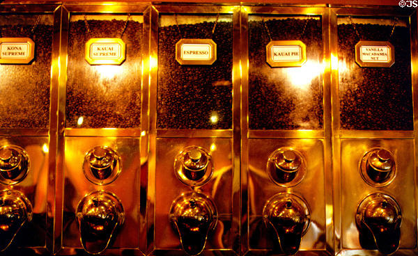 Variety of coffee available at Koloa. Kauai, HI.