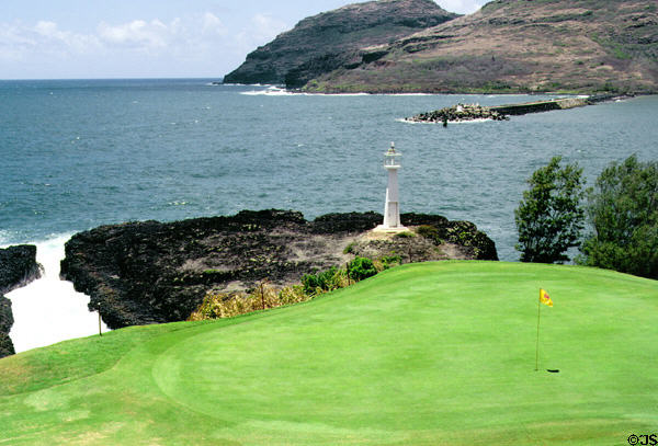 Golf course overlooking mouth of Nawiliwili Bay. Kauai, HI.