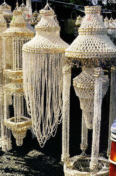 Sea shell hangings for sale in Haleiwa. Oahu, HI.