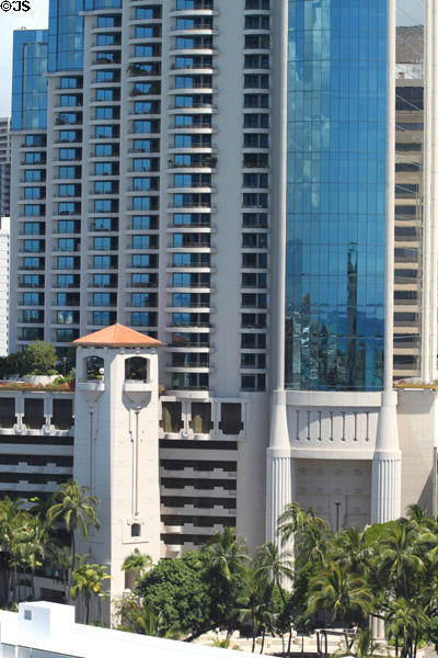 Lower levels & tower of Harbor Court. Honolulu, HI.