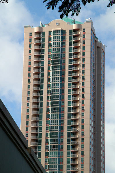 Facade of One Archer Lane. Honolulu, HI.