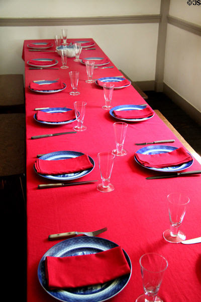 Dining table in Oldest Frame House of Mission House Museum. Honolulu, HI.