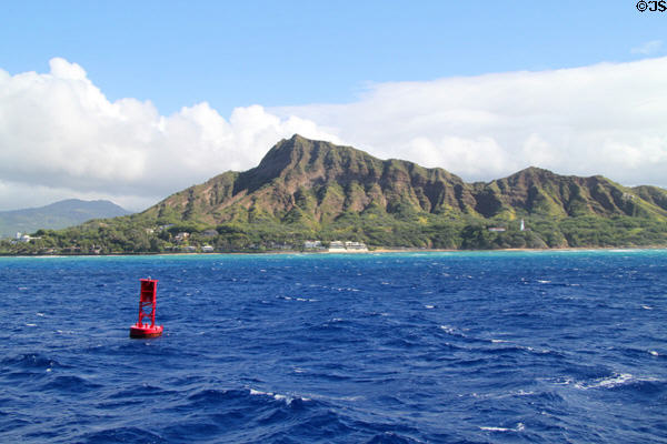 Diamond Head viewed from ocean. Waikiki, HI.