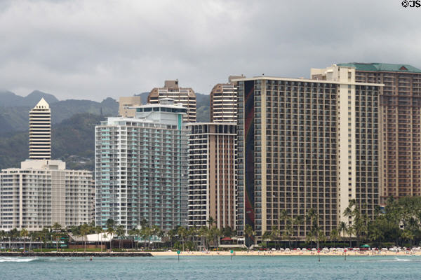 Aqua Waikiki Marina, Ilikai Waikiki, Lagoon & Rainbow Towers in Ala Moana district. Waikiki, HI.
