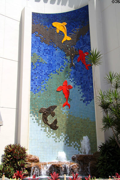 Flying fish mural on Waikiki Business Plaza. Waikiki, HI.