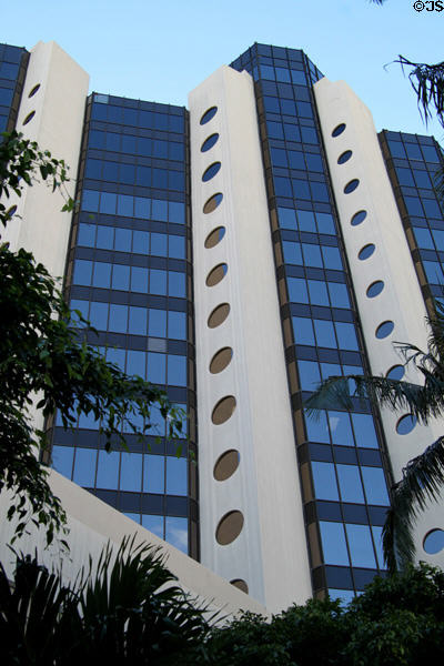 Facade of Waikiki Trade Center. Waikiki, HI.
