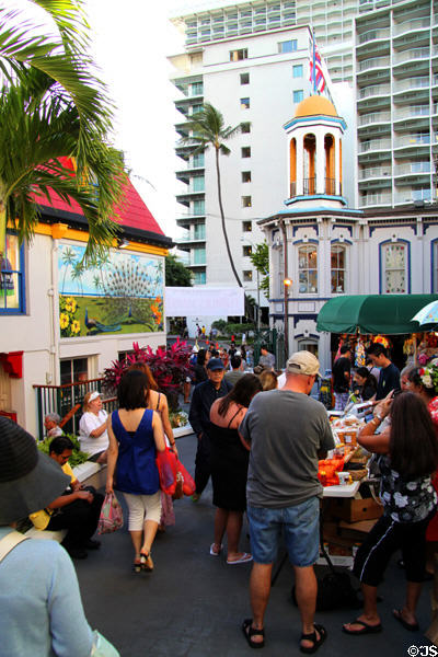Friday market at King's Village Shopping Center. Waikiki, HI.