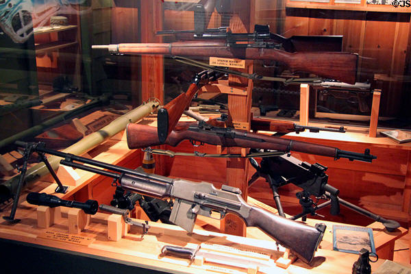 Collection of American WW II weapons at U.S. Army Museum. Waikiki, HI.