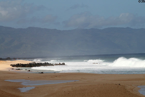 Banzai Pipeline breakers on rocks. HI.