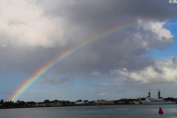 Rainbow over Honolulu harbor. HI.