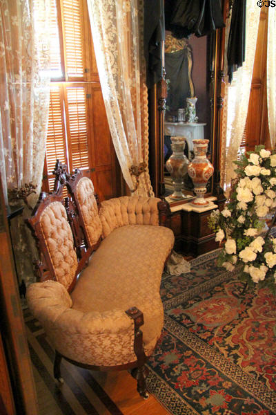 Parlor settee at Dodge House. Council Bluffs, IA.