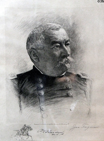 General Philip H. Sheridan signed portrait (1895) at Dodge House. Council Bluffs, IA.