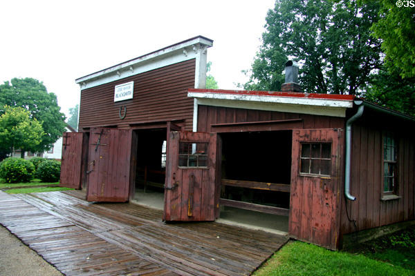 Blacksmith shop is similar to one operated by Herbert's father Jesse Hoover. West Branch, IA.