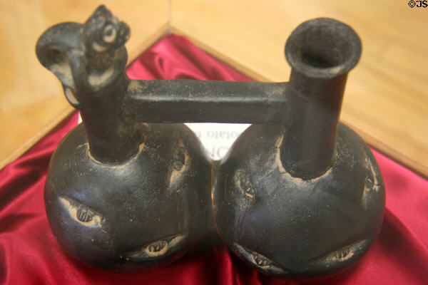 Huacos Potato God ritual pottery vessel from South America at Idaho Potato Museum. Blackfoot, ID.